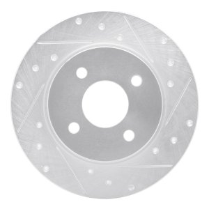 Ford Ecosport Brake Rotor (1) - Rear Right - R1 Concepts - Drilled & Slotted - Silver - `18-`22